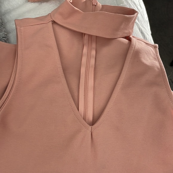 Lulus Dusty Pink Choker Bodysuit - Picture 2 of 7